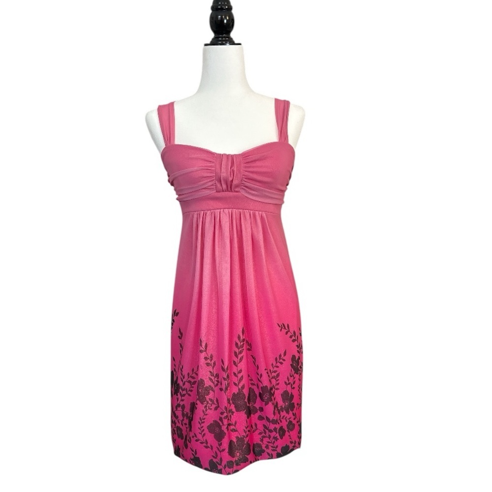Le Chateau Pink Floral Shimmer Dress Women’s Size Small